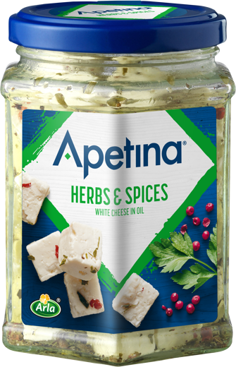 Apetina white cheese cubes in oil herbs & spices 265g