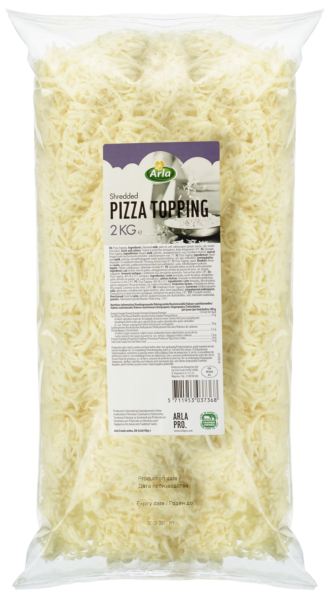 Arla Pro Arla Pro Pizzatopping Shredded 2kg