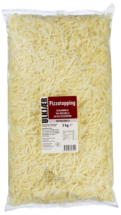 Ulkjær Pizzatopping med Mozzarella 2 kg
