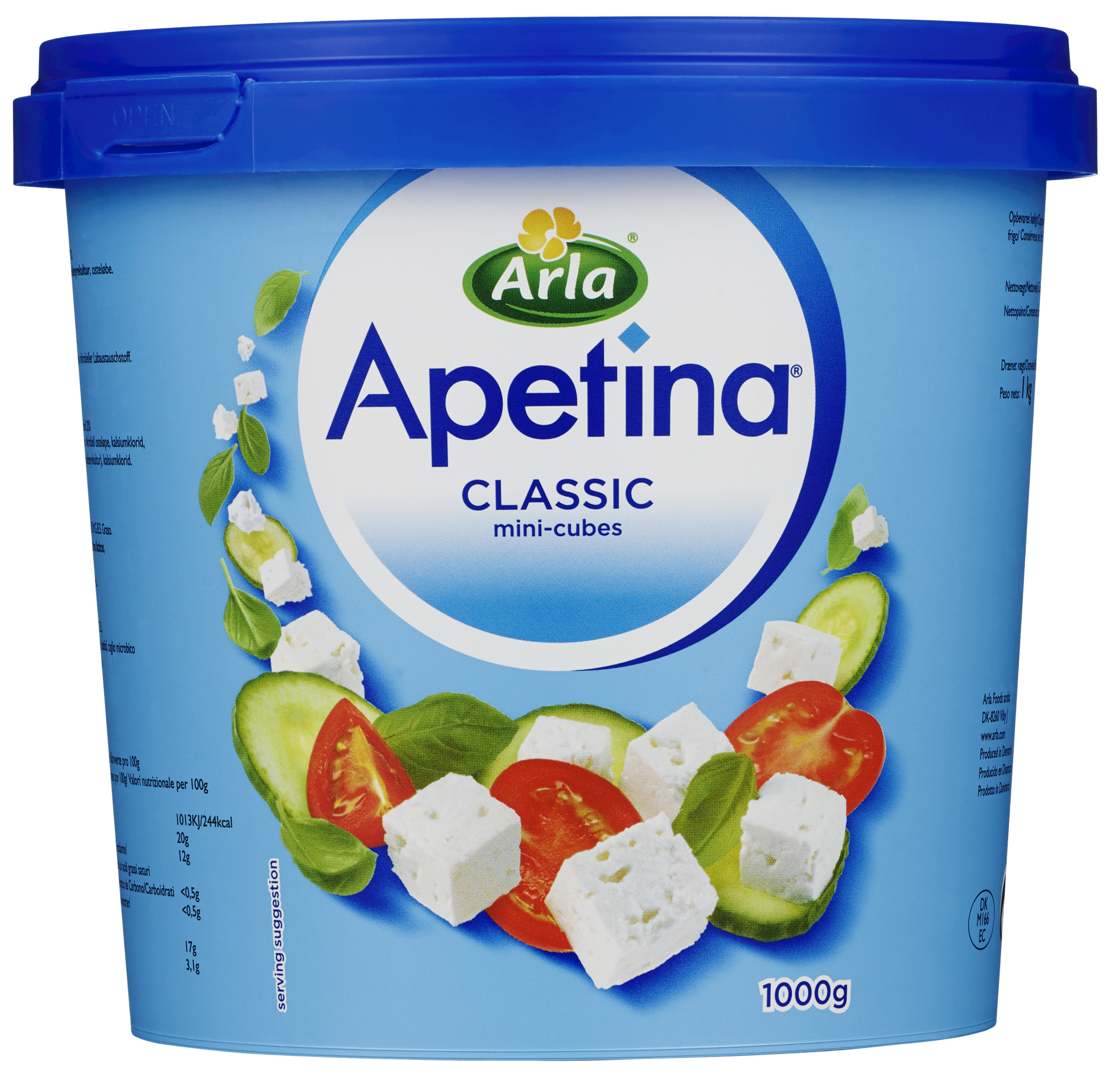 Arla Pro Apetina White Cheese Cubes in Brine 1,6kg (1kg ost)