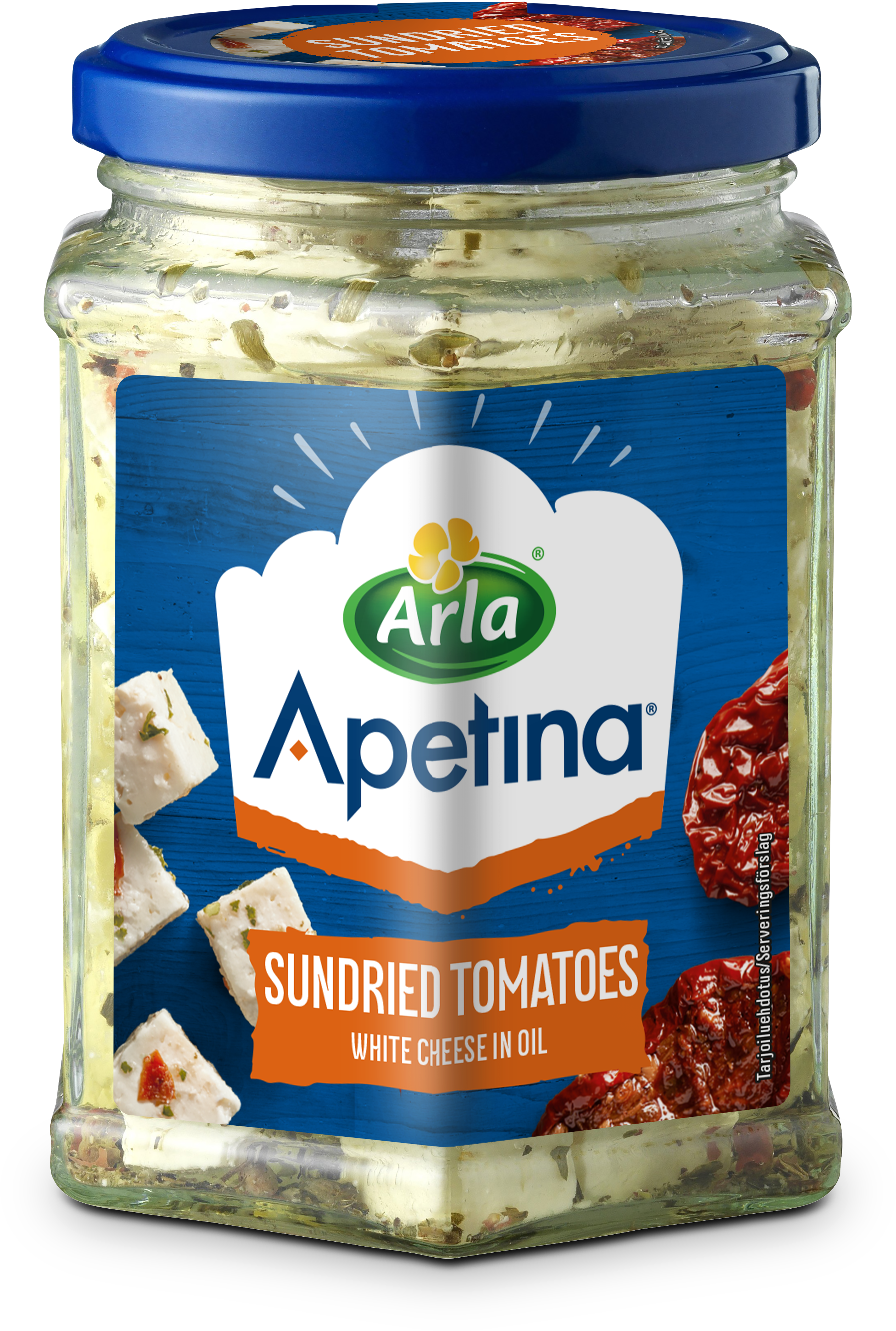 Apetina® White cheese cubes in oil, sundried tomatoes