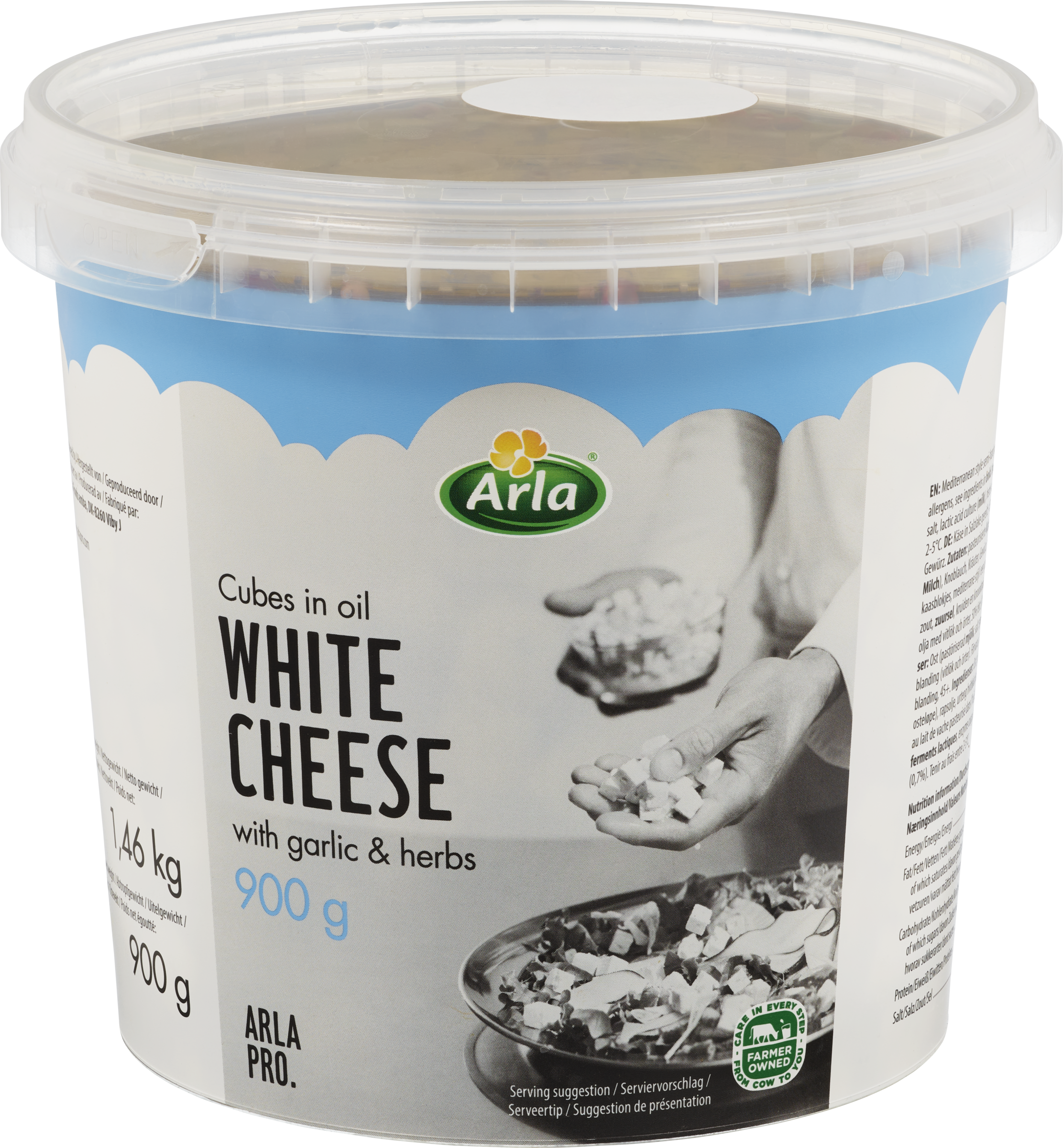 Arla Pro Arla Pro White Cheese Cubus in Oil 1.46kg (0.9kg ost)
