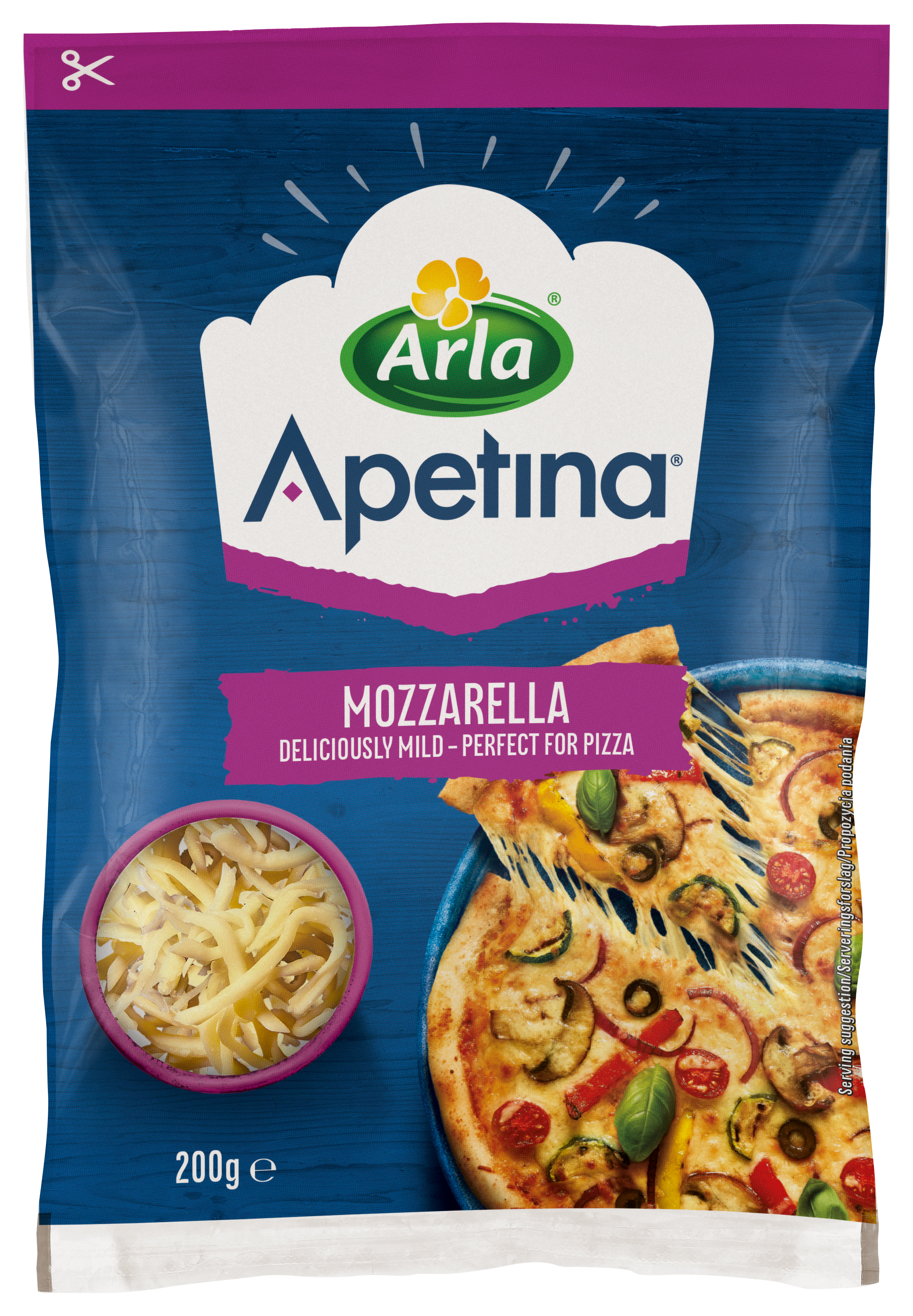 Apetina® Mozzarella revet og gulost